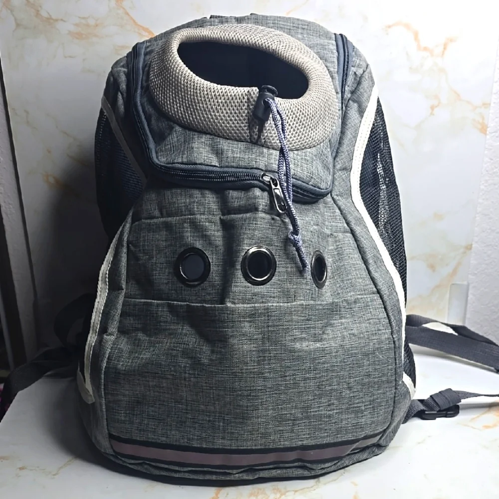 Comfortable Dog Cat Carrier Backpack, Puppy Pet Front Pack with head whole